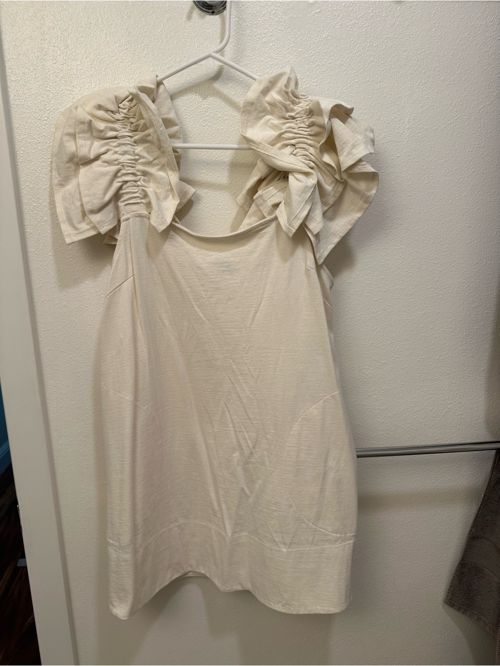 Free People cream mini dress